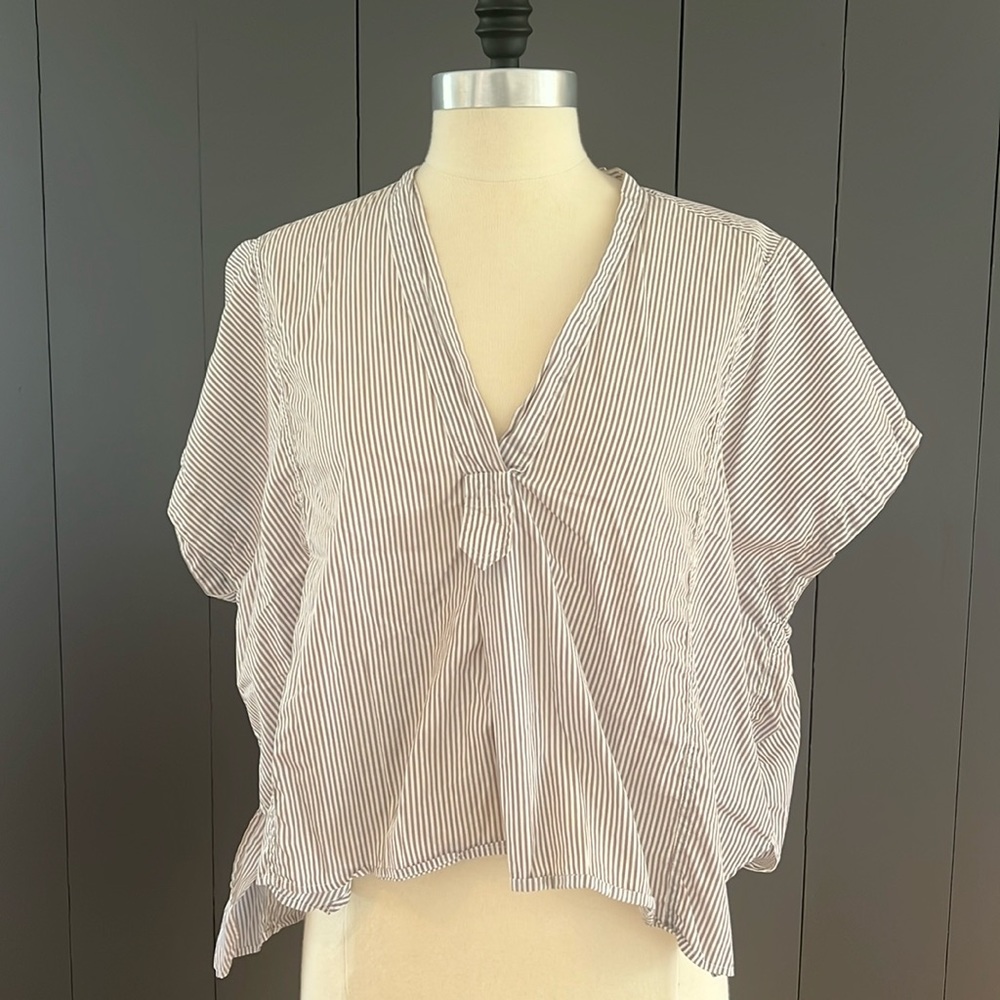 Isabel Marant cotton short sleeve blouse, stripe, 36fr